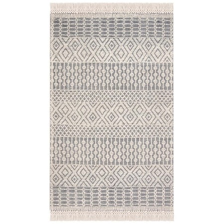 Safavieh 2 x 3 ft. Natura Hand Loomed Bohemian Rectangle Area Rug Ivory & Navy NAT852N-2